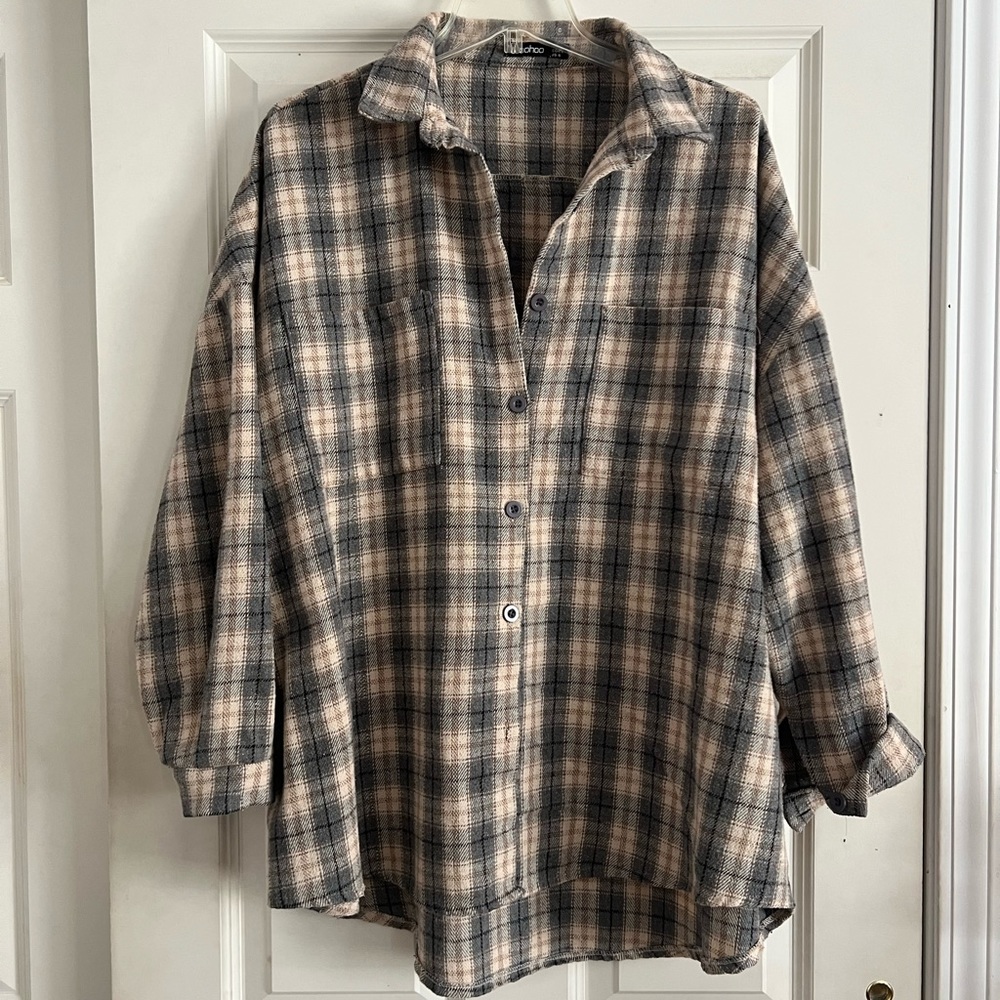 Boohoo oversized flannel